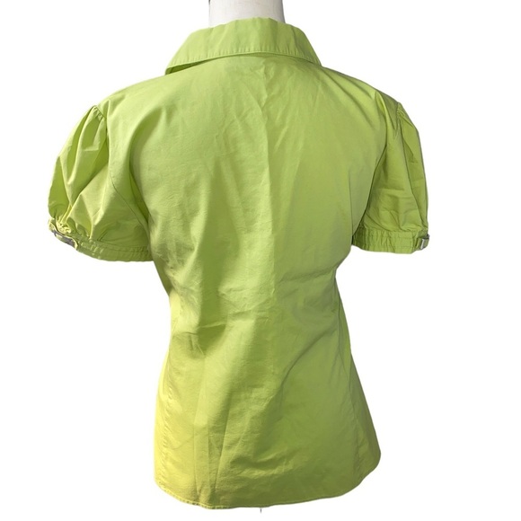 Apt. 9 Green Button Up V Neck Collared Blouse Size 1X - Picture 2 of 3
